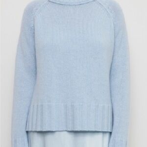 Brazeau Tricot Turtleneck Sweater chambray blue in size small